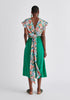 Paisie Pleated Tencel Culottes in Green Back